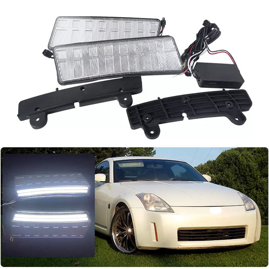 2003 2004 2005 Nissan 350Z Bumper Clear Lens LED Daytime Running Lamp Fog Lights