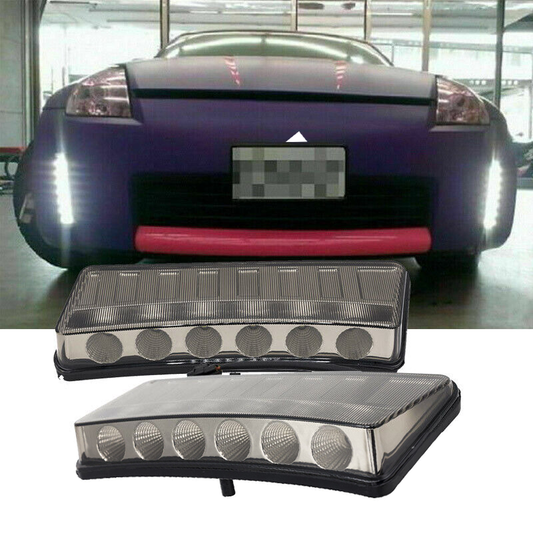 2003 2004 2005 Nissan 350Z Gray Lens 6 LED Bumper Daytime Running Lights