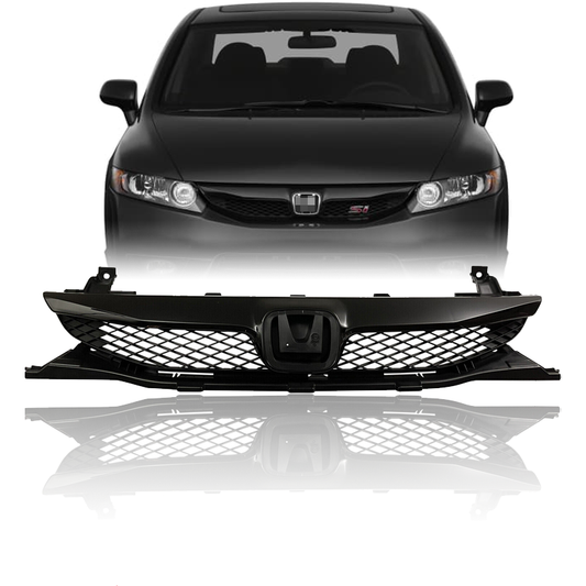 2009 2010 2011 Honda Civic Sedan Plastic Front Bumper Grille With Black Trim