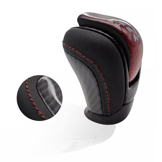 2009-2021 Nissan GTR R35 Inner Glossy Black Carbon Fiber Leather Shift Knob