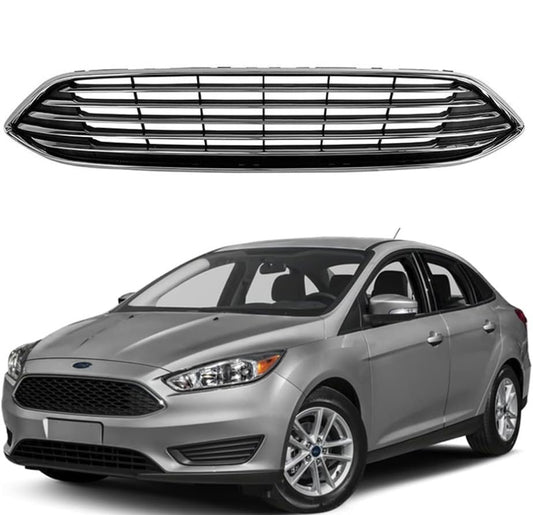 2015 2016 2017 2018 Ford Focus Front Bumper Upper Grille With Chrome Trim