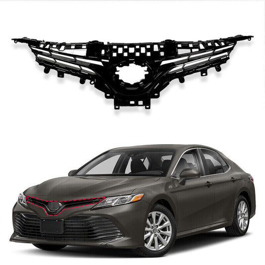 2018 2019 2020 Toyota Camry L LE XLE ABS Black Bumper Upper Grille