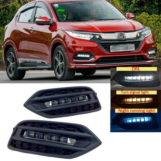 2019 2020 2021 Honda HR-V Bumper LED Daytime Running Lights/Turn Signal Lamps/Fog Lights