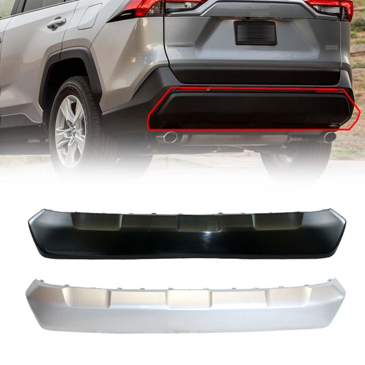 2019 2020 2021 Toyota RAV4 Silver/Black Rear Lower Valance cover