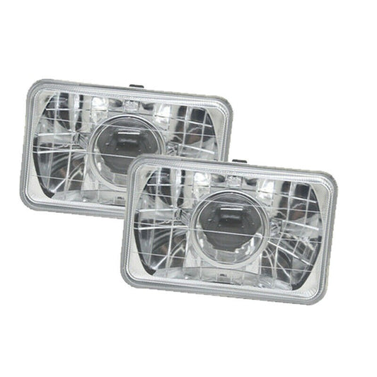 4x6"Inch Diamond Cut Crystal Semi Sealed Beam Headlight