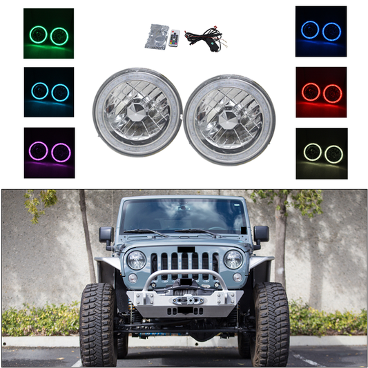 7 Inch Round RGB MULTI COLOR Headlights