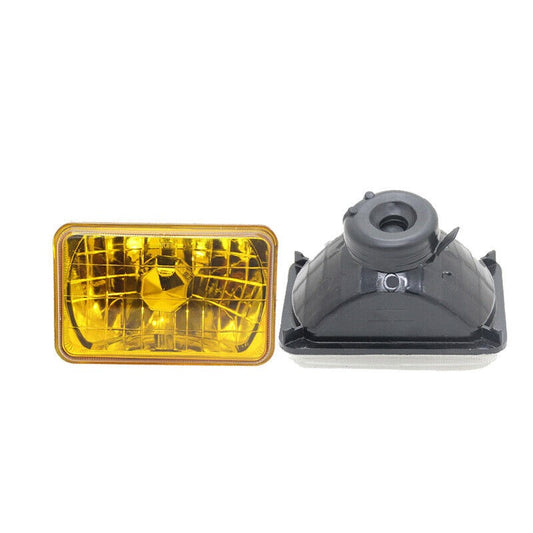 Yellow Glass Lens Diamond Cut Crystal Headlights