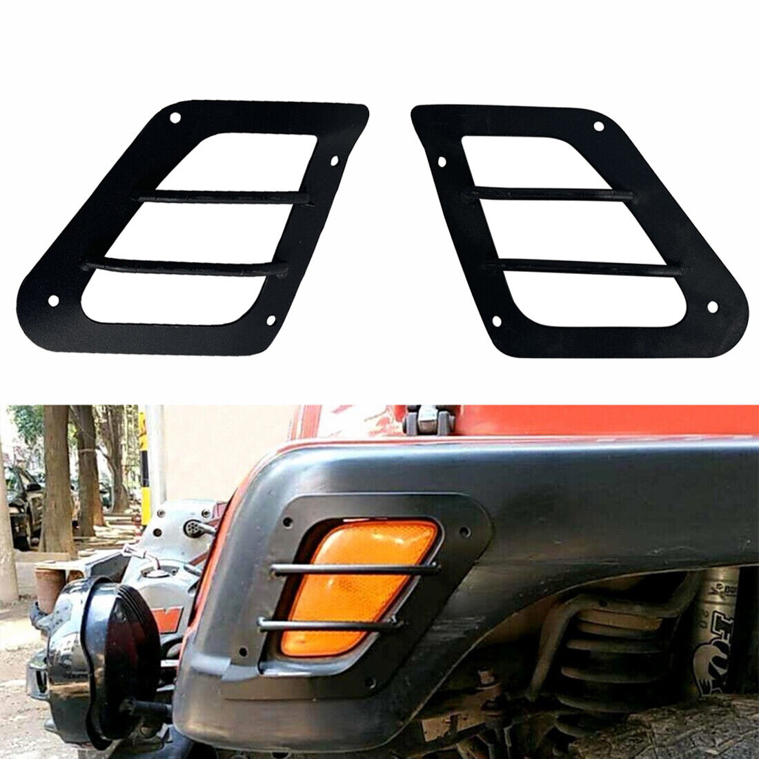 1997-2006 Jeep Wrangler TJ Black Turn Signal Light Headlight Guard