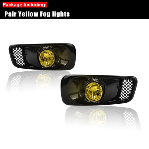 1999 2000 Honda Civic JDM Yellow Lens Halogen Fog Lights with Wiring