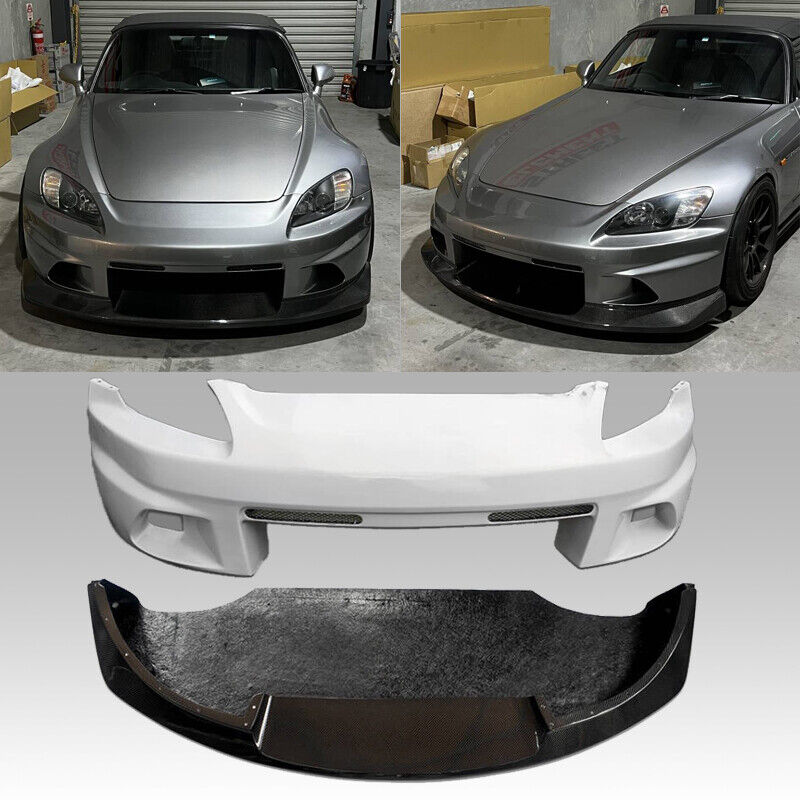 2000-2009 Honda S2000 AP1 AP2 FRP Front Bumper Cover & Carbon Fiber Front Diffuser Lip