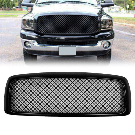 2002 2003 2004 2005 Dodge Ram Glossy Black Front Bumper Grille