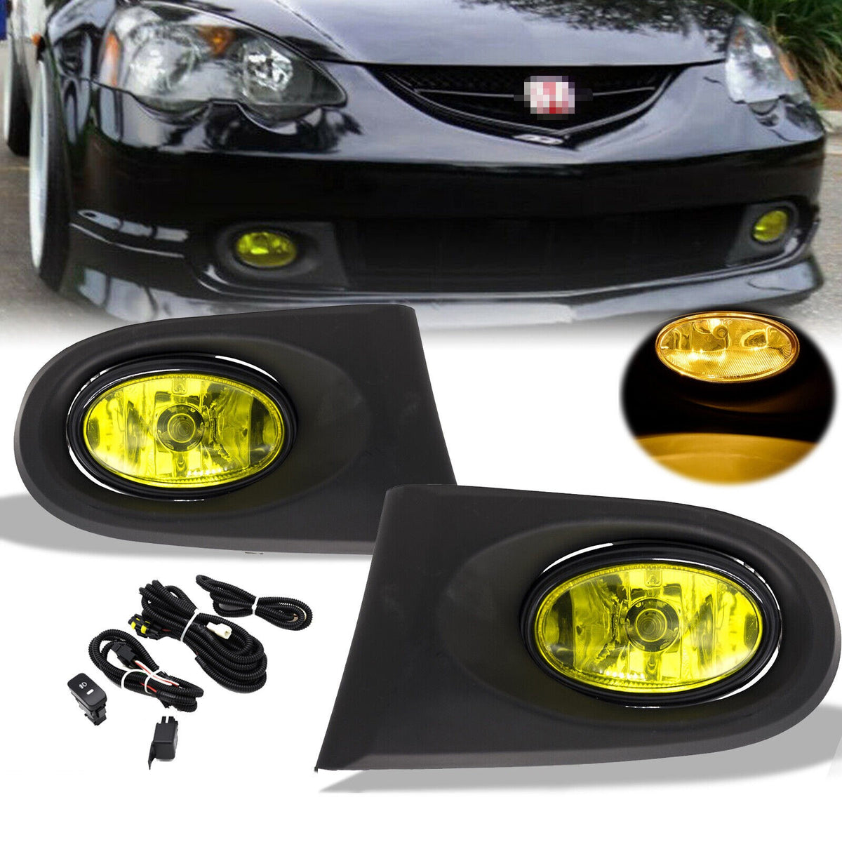 2002-2004 Acura RSX Yellow Lens Front Fog Lamp