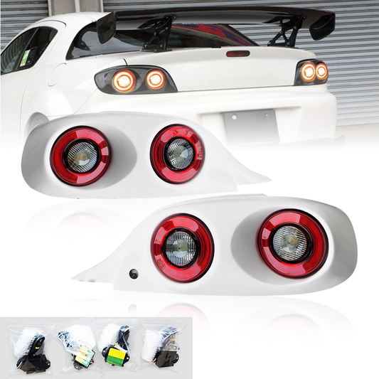 2002-2012 RX8 SE3P LED Tail Lights White Brake Lamps with Wirin