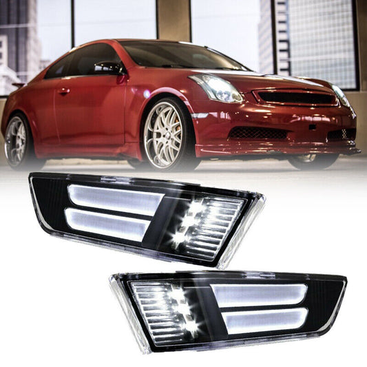 2003-2007 Infiniti G35 2DR Coupe LED Bumper Smoky Side Marker Lights