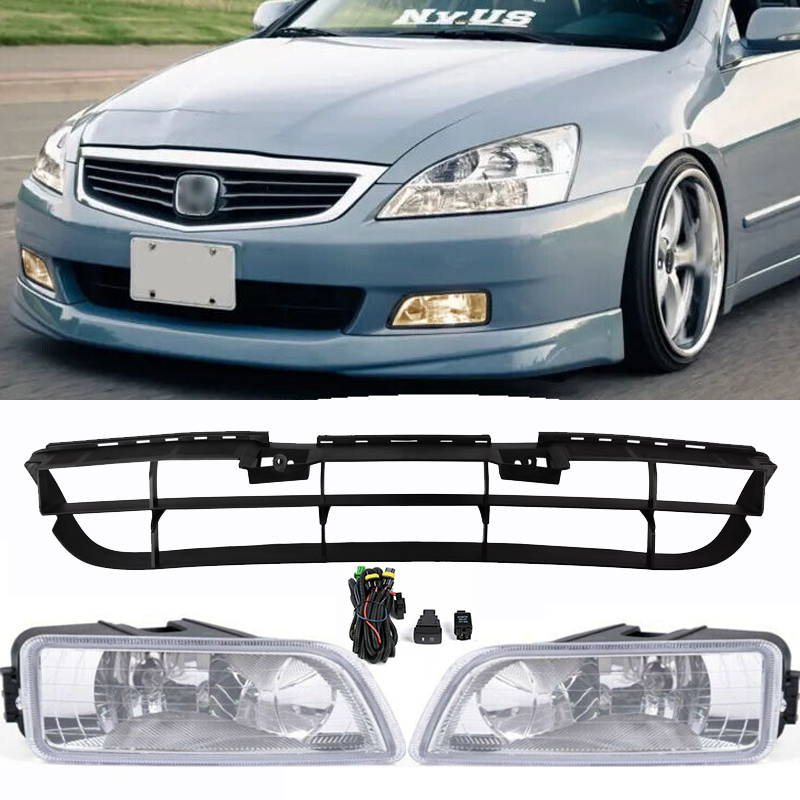 2006-2007 Honda Accord Bumper Lower Grill Fog Lights With Bulb &Wring