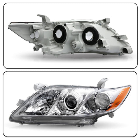 2007 2008 2009 Toyota Camry Chrome Headlights Amber Corner