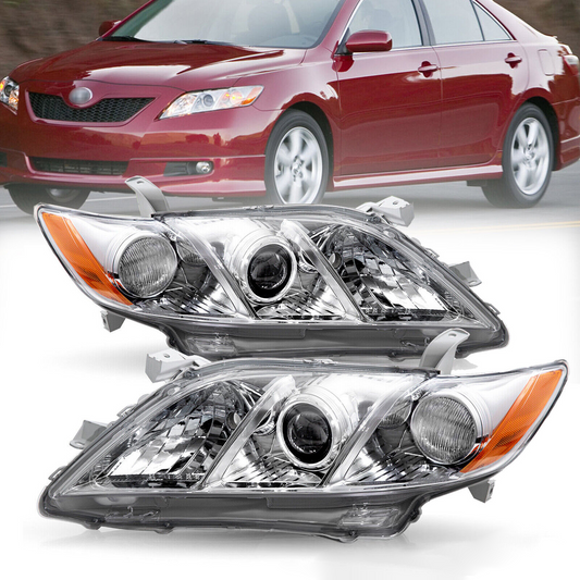  2007 2008 2009 Toyota Camry Chrome Headlights Amber Corner