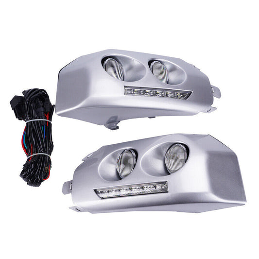 For 2007-2014 Toyota Fj Cruiser Driving Bumper Fog Lights LED DRL Running Lamps