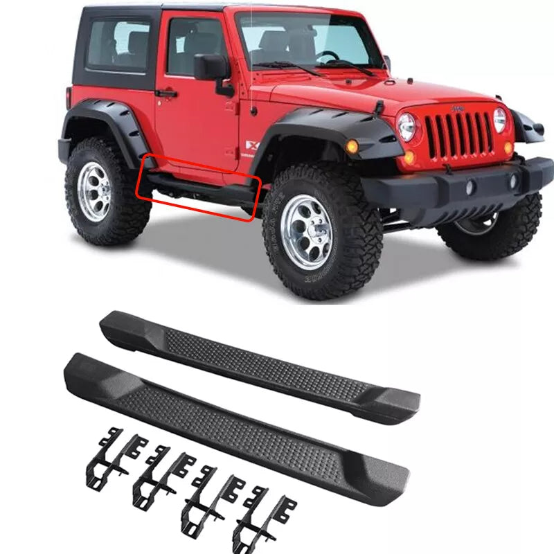 2007-2018 Jeep Wrangler JK 2-Doors Running Boards Side Steps Nerf Bar