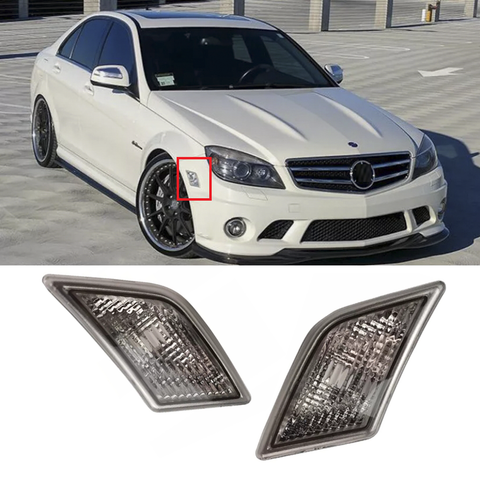  For 2008-2011 Mercedes Benz Smoke Bumper Side Marker Lights