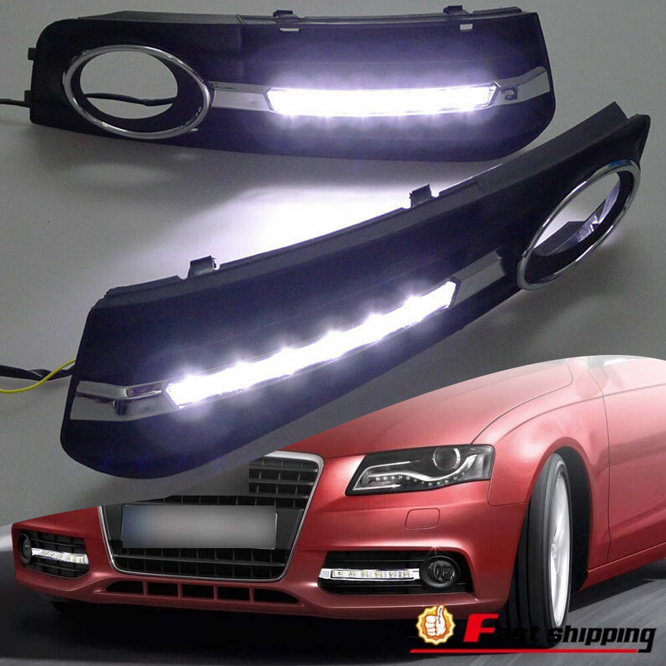 2008-2012 Audi A4 LED Fog Lights Cover With DRL Lamps &Wiring