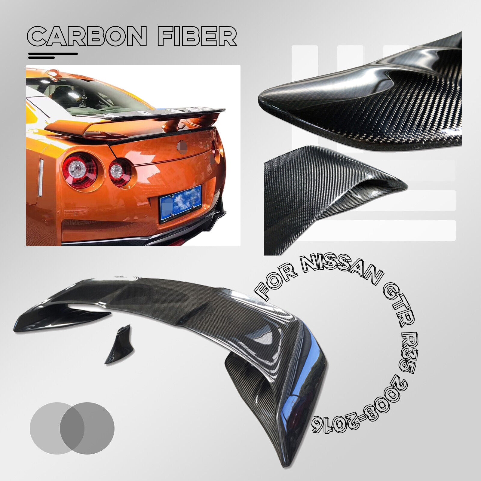 Carbon Fiber An Air Dam Fit 2008-2016 Nissan GTR R35 Rear Bumper Spoil ...