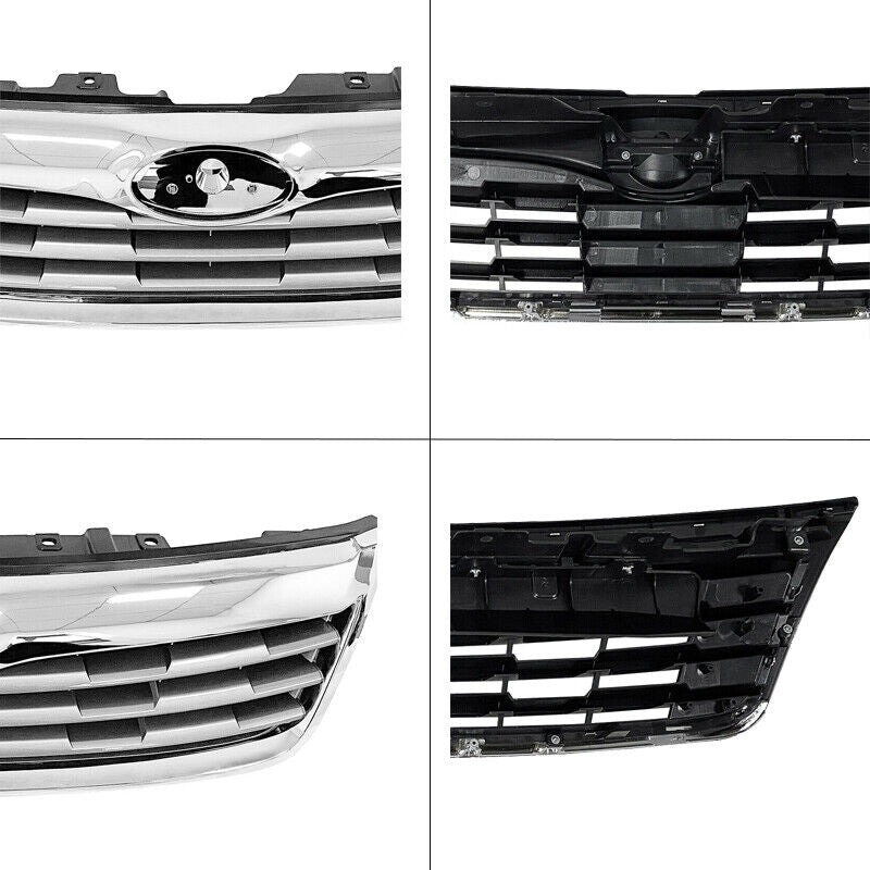 2009 2010 Subaru Forester Chrome Silver Plastic Front bumper Grille