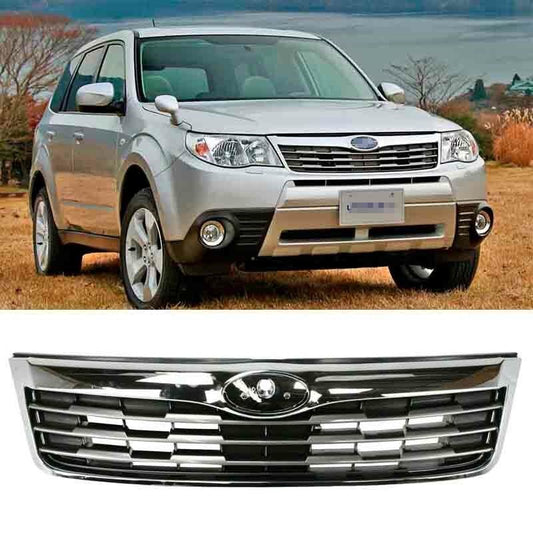 2009 2010 Subaru Forester Chrome Silver Plastic Front bumper Grille