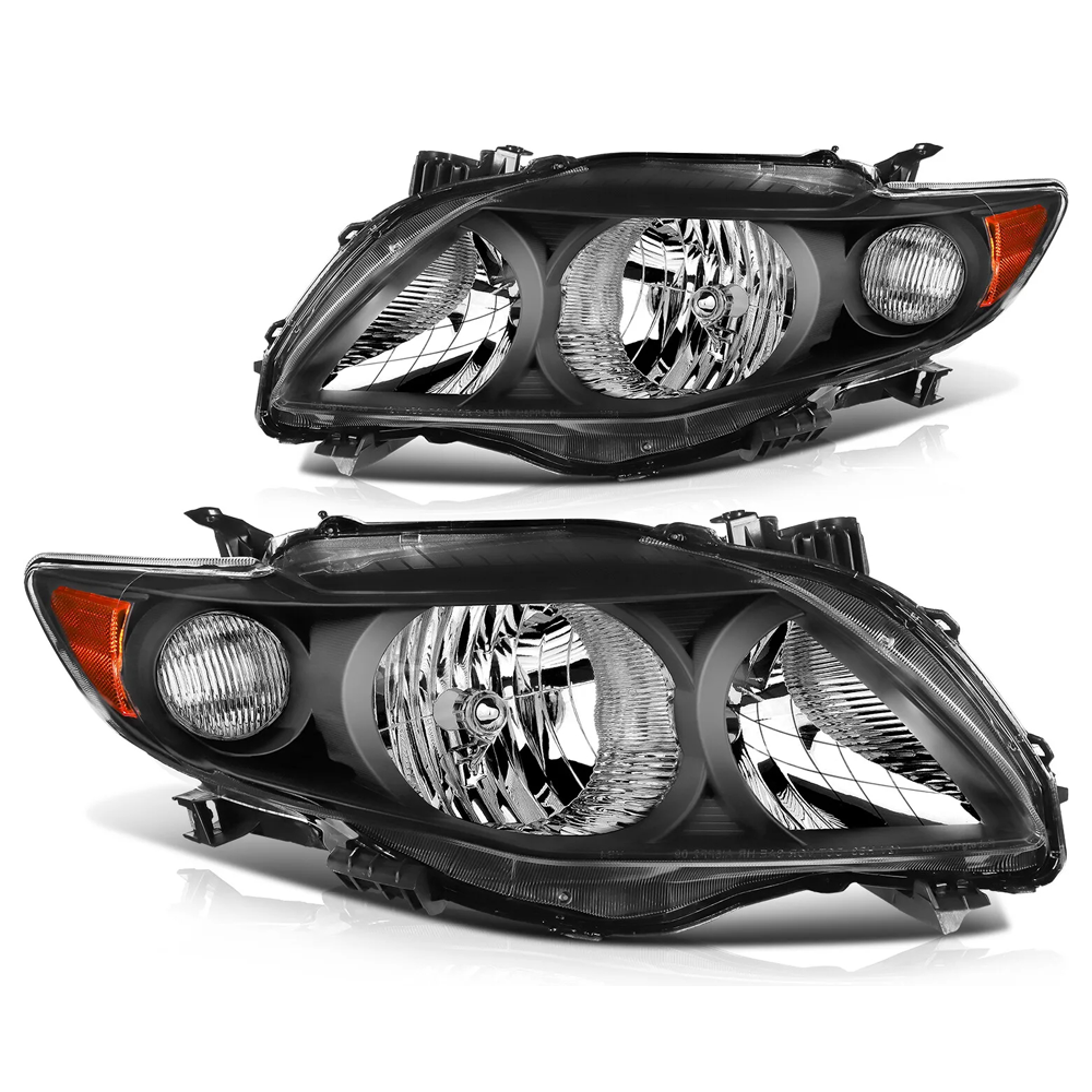 2009 2010 Toyota Corolla Black Housing Headlamps