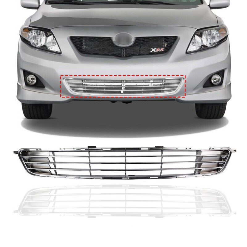  2009 2010 Toyota Corolla Chrome Front Bumper Lower Grille