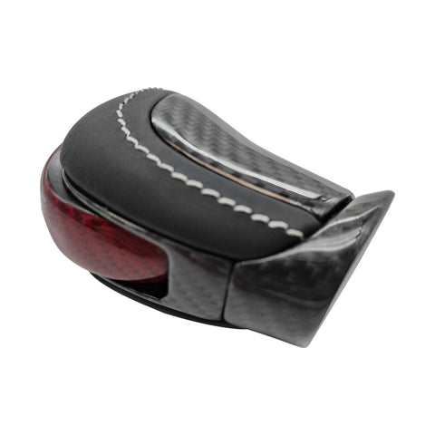 Black Leather W/Red Carbon Fiber White Line Shift Knob Fit 09-21 Nissan GTR R35