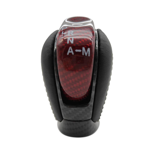 2009-2021 Nissan GTR R35 Black Leather With Red Carbon Fiber Knob