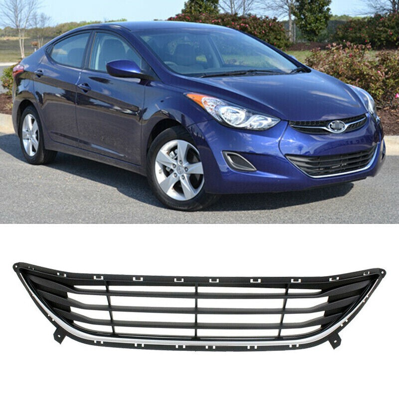 2011-2013 Hyundai Elantra Black Front Bumper Lower Grille