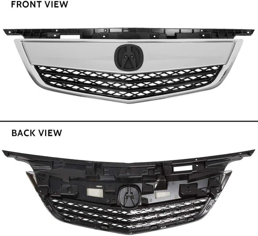 2012 2013 2014 Acura TL Chrome &Black Front Bumper Grille with Grille Molding