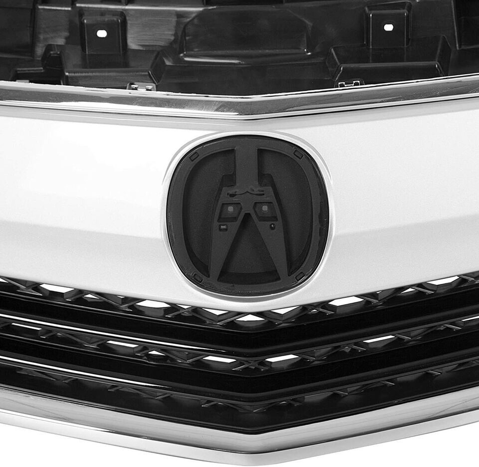 LEAVAN Front Upper Grille For Acura TL (2012-2014) - Chrome Finish With Black Molding, Mesh Style