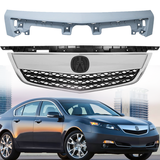 2012 2013 2014 Acura TL Chrome &Black Front Bumper Grille with Grille Molding