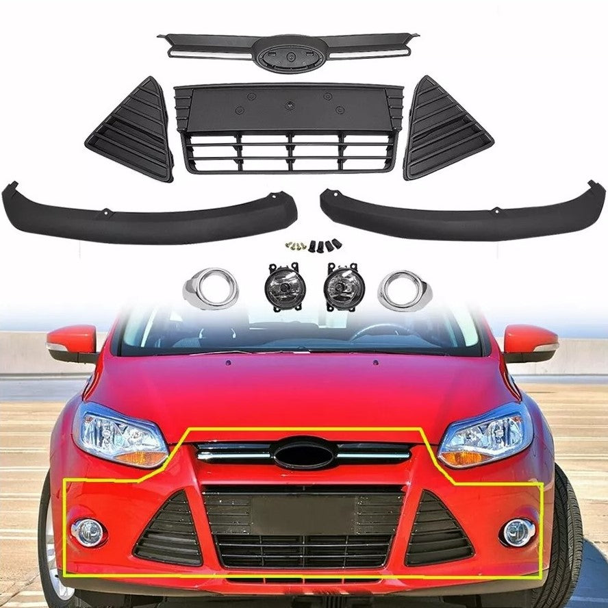 2012 2013 2014 Ford Focus 1 Set Complete Front Bumper Grill Cover