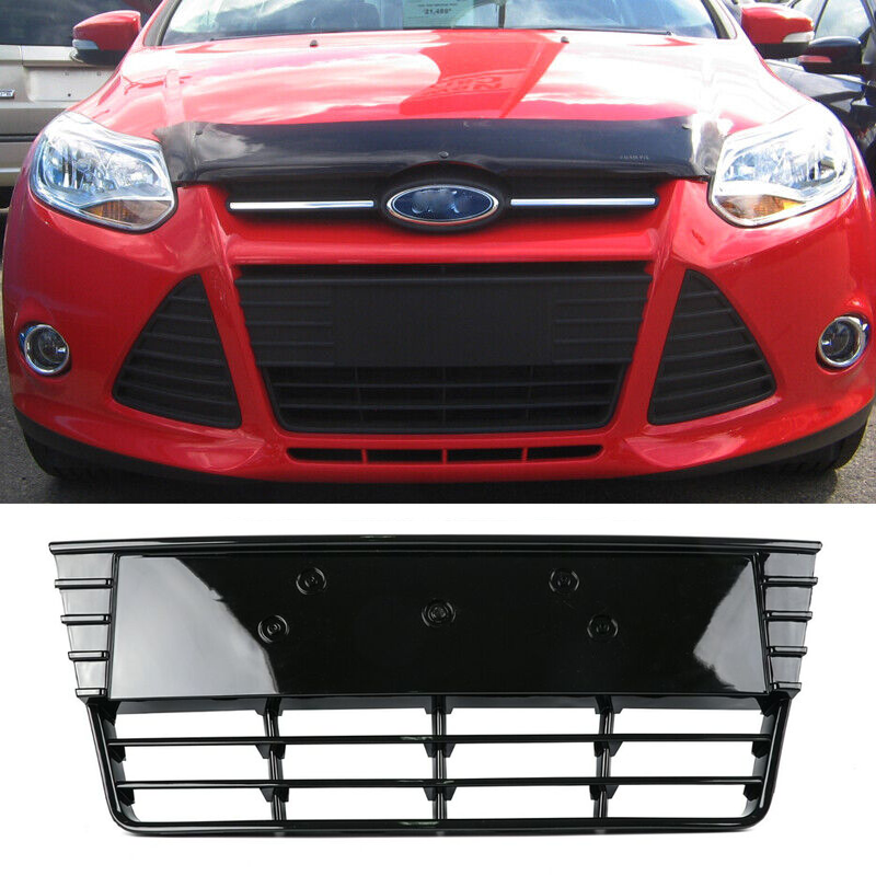  2012 2013 2014 Ford Focus S/SE Gloss Black Front Lower Center Grille 