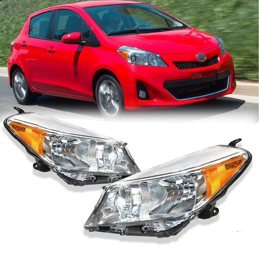 2012 2013 2014 Toyota Yaris Vitz Hatchback Smoke Lens Headlights