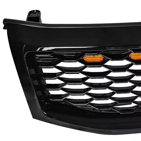 2012-2015 Honda Pilot Honeycomb Black Front Upper Grille with Lights