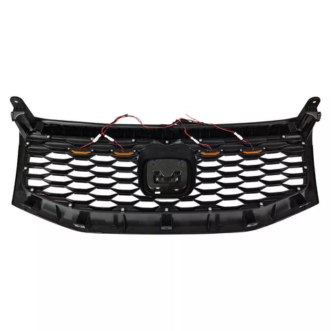 2012-2015 Honda Pilot Honeycomb Black Front Upper Grille with Lights