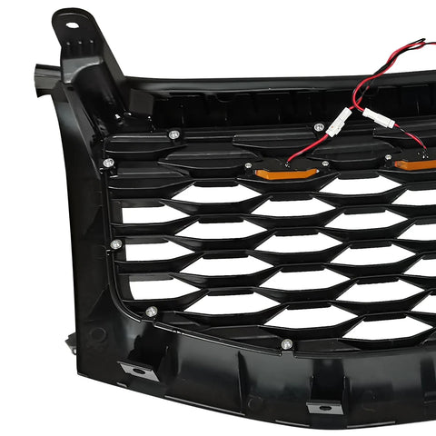 2012-2015 Honda Pilot Honeycomb Black Front Upper Grille with Lights