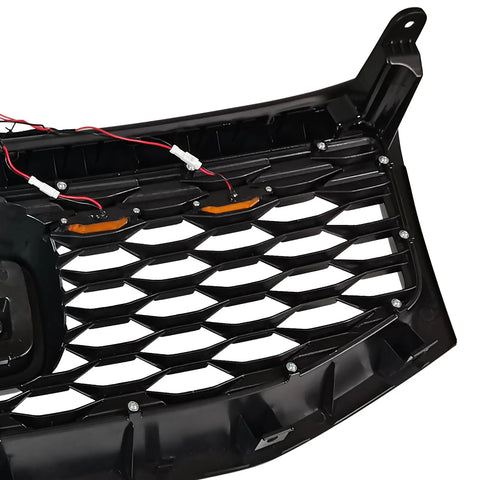 2012-2015 Honda Pilot Honeycomb Black Front Upper Grille with Lights