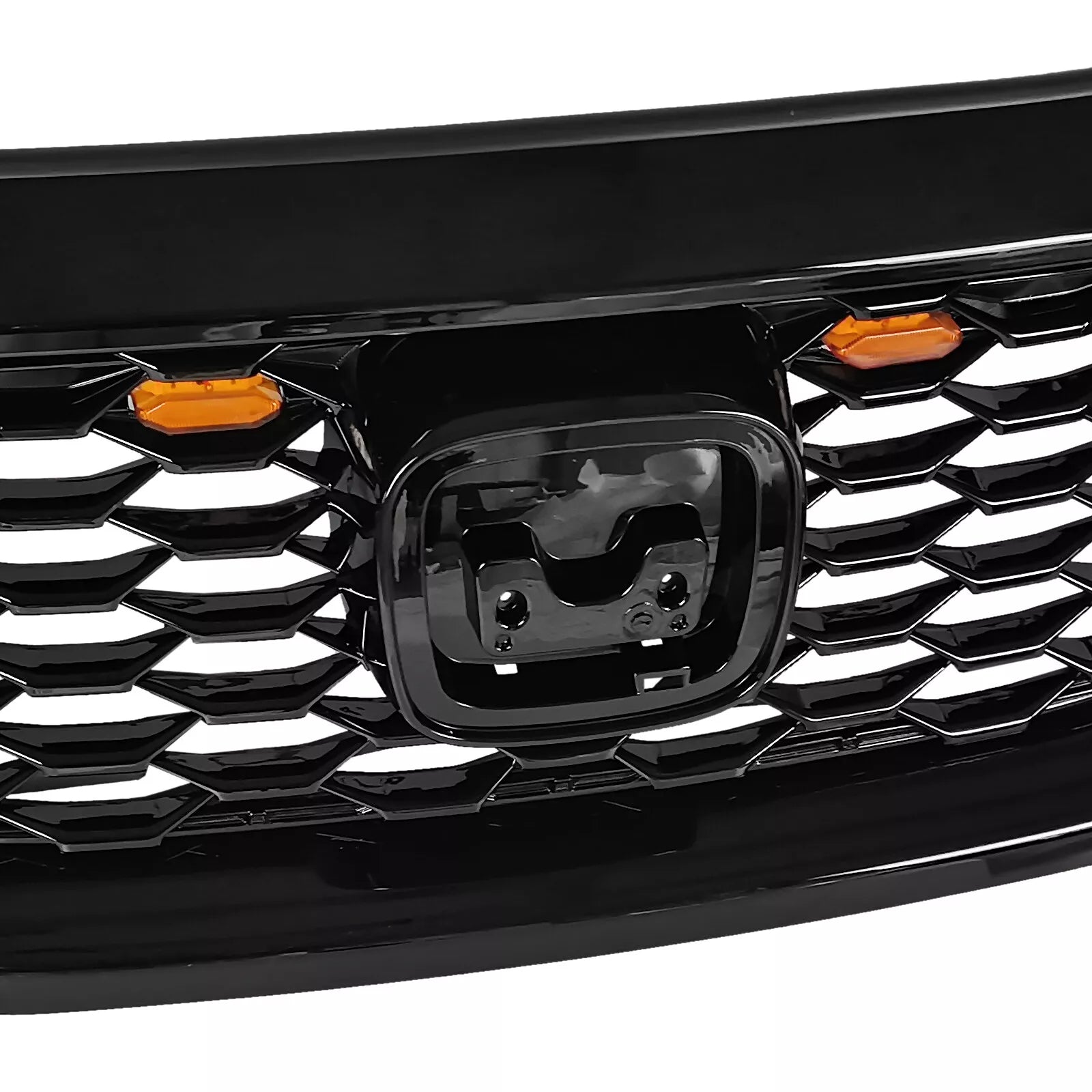 2012-2015 Honda Pilot Honeycomb Black Front Upper Grille with Lights