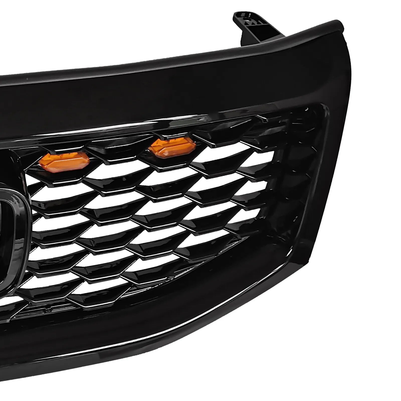 2012-2015 Honda Pilot Honeycomb Black Front Upper Grille with Lights