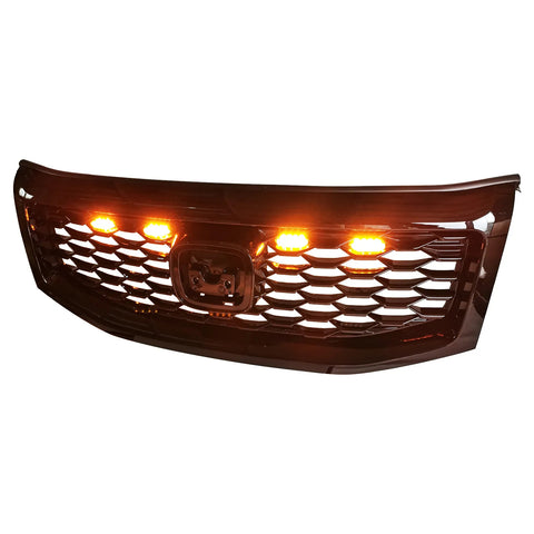 2012-2015 Honda Pilot Honeycomb Black Front Upper Grille with Lights