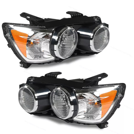 2012-2016 Chevy Sonic Halogen Headlights Pair with Chrome Bezel