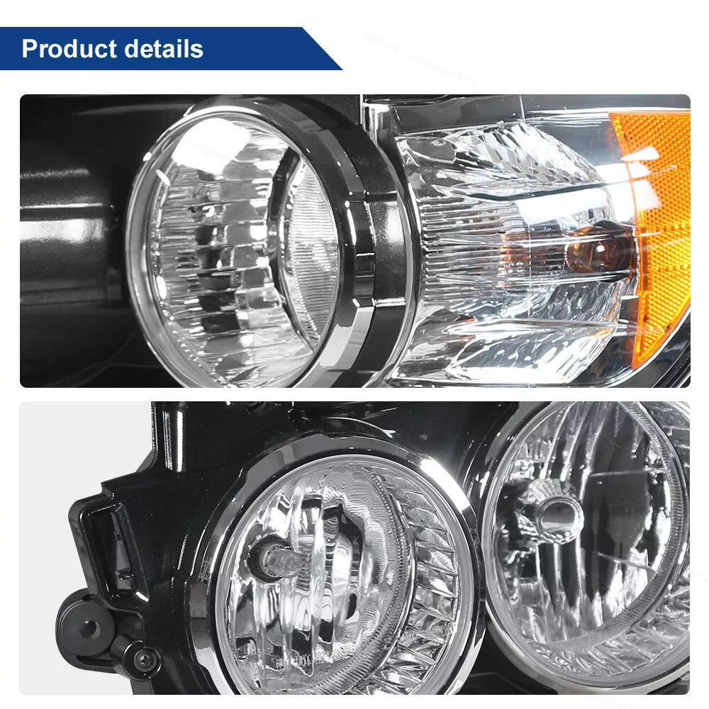 2012-2016 Chevy Sonic Halogen Headlights Pair with Chrome Bezel