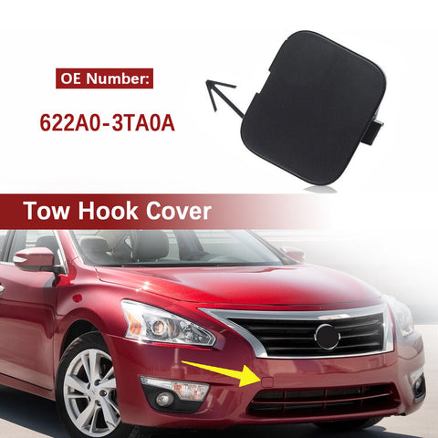 Front Bumper Tow Hook Cover Cap For 2016-2018 Nissan Altima - Matte Black