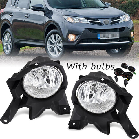 2013 2014 2015 Toyota RAV4 Clear Lens Front Bumper Fog Lights Lamp With Switch